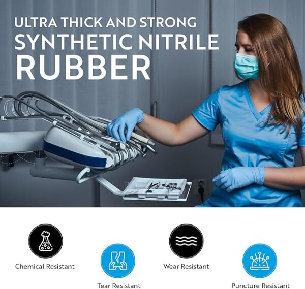 Nitrile Medical Gloves, Blue, 5 Mil (200) - Image 3